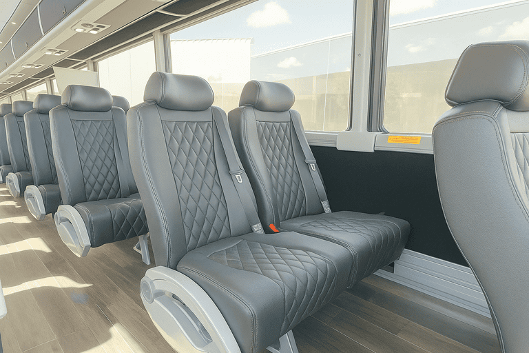 interior of Ithaca Coach Bus Service charter bus