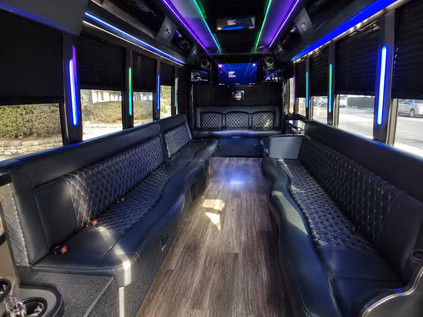 ithaca 15 passenger party bus interior