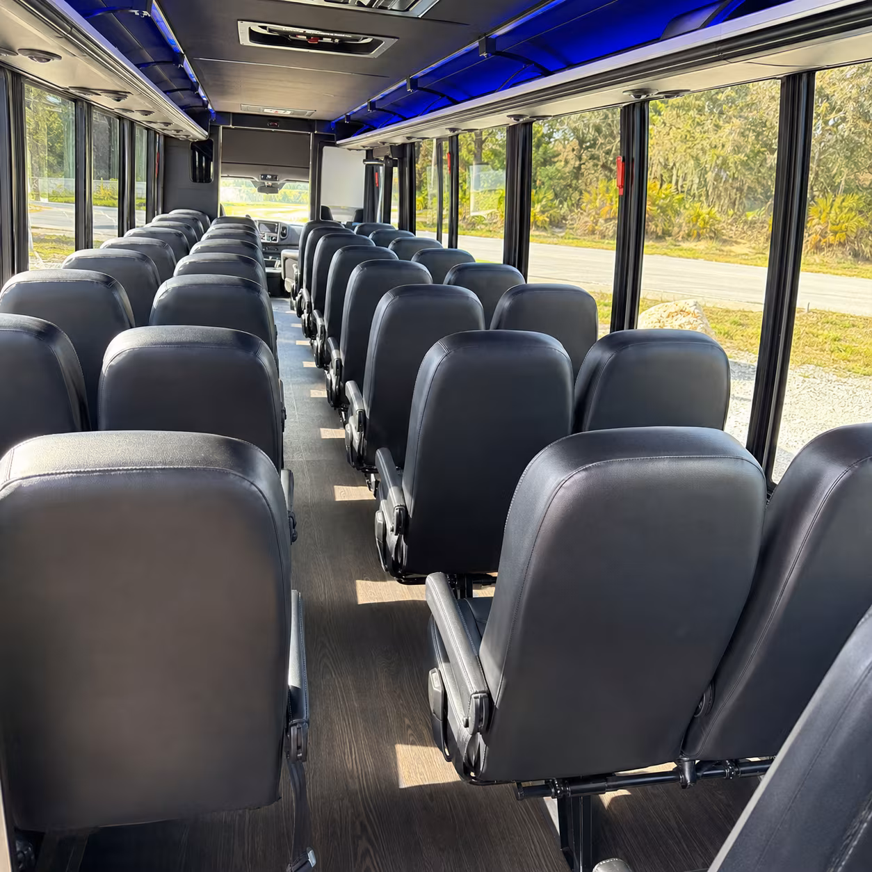 ithaca 28 passenger minibus inside